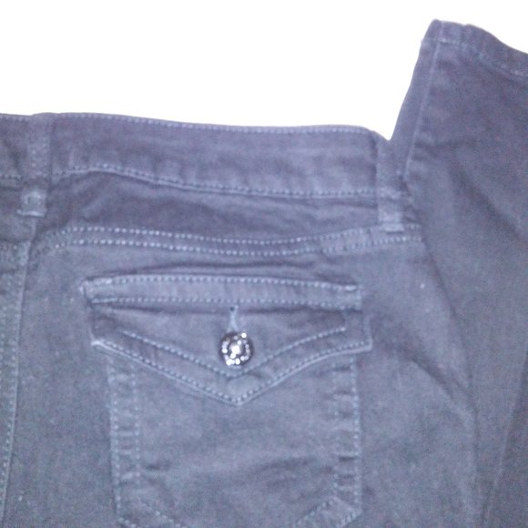 Apt 9 Jeans Womens Size 4 Petite 4P Bootcut Solid Black Denim Waist 15" Inseam 3 - Picture 9 of 11